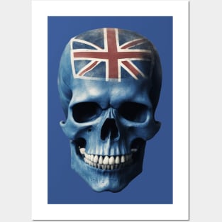 Blue Skull  , Union Jack Posters and Art